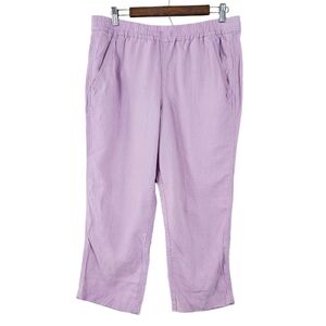 J Crew Lavender Purple Pull On Linen Lyocell Pants